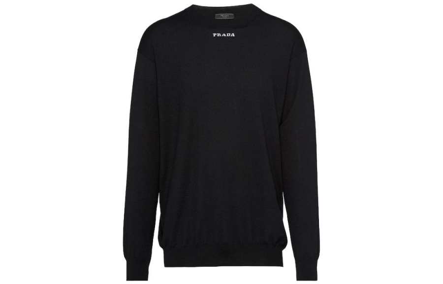 PRADA Prada intarsia-logo cashmere jumper