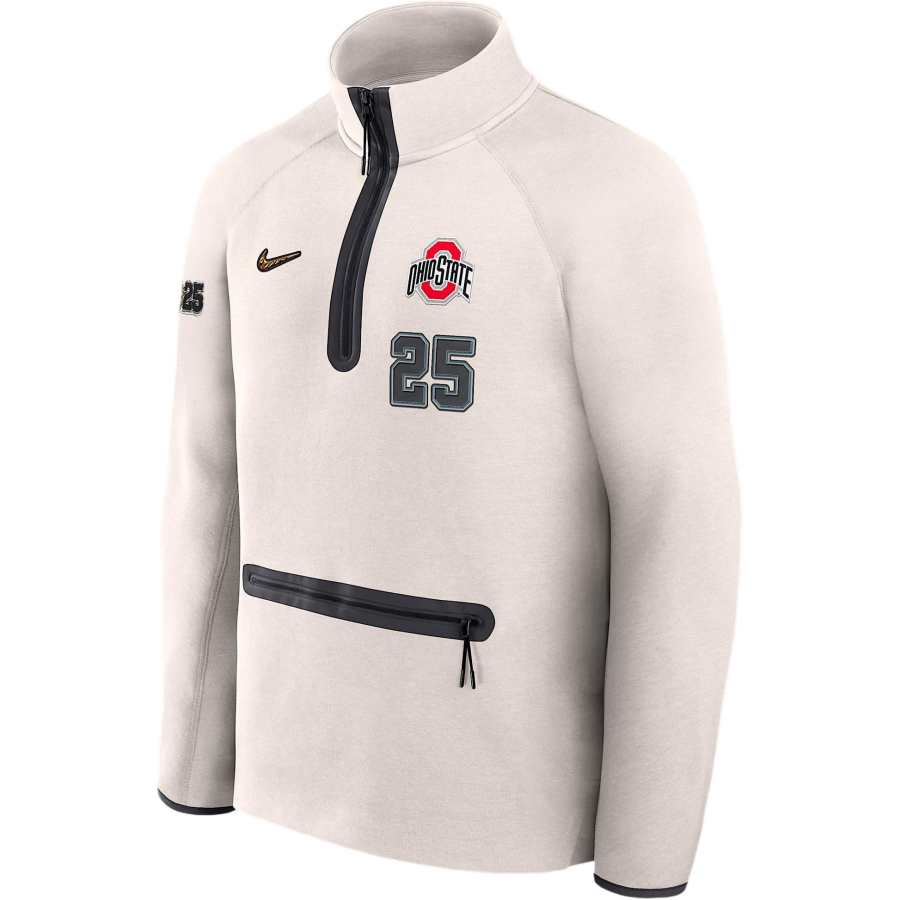 Nike Nike Ohio State Buckeyes 2025 College Football Playoff Media Day Tech Fleece Men's Nike Nfl 1/2-Zip Top