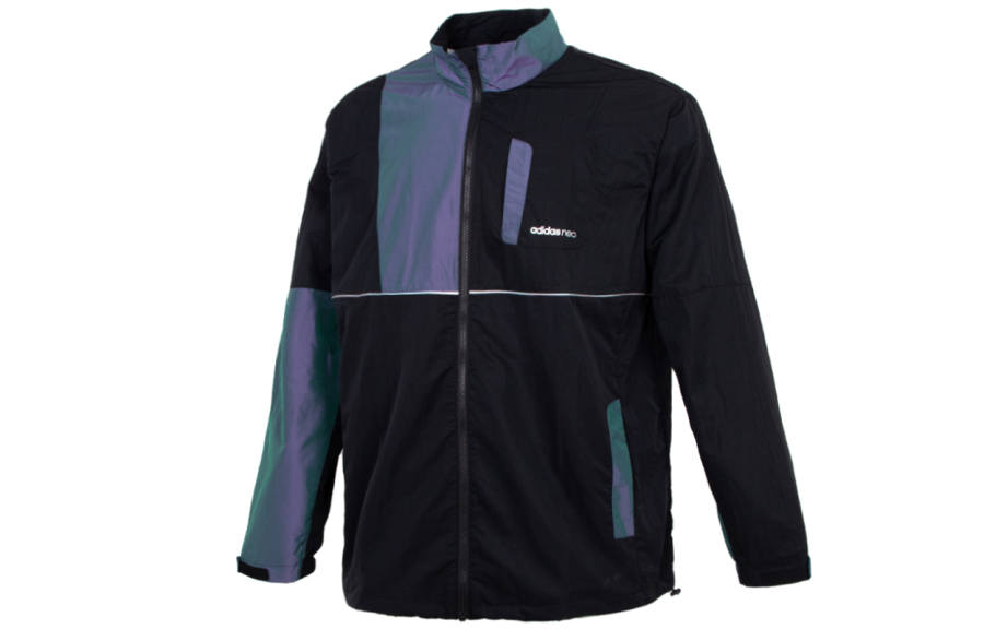 Adidas Neo Jackets Men's Black Stand Collar Moderate Workwear