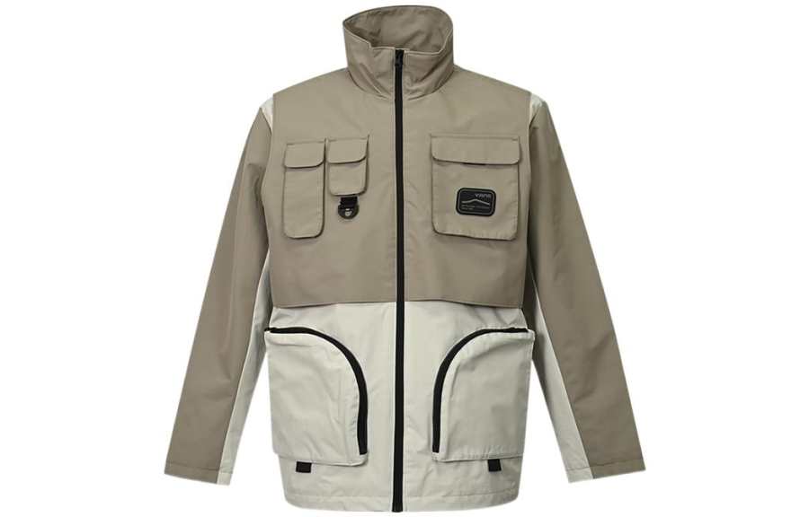 Vans Vans Jackets Men's Khaki Stand Collar Moderate Workwear