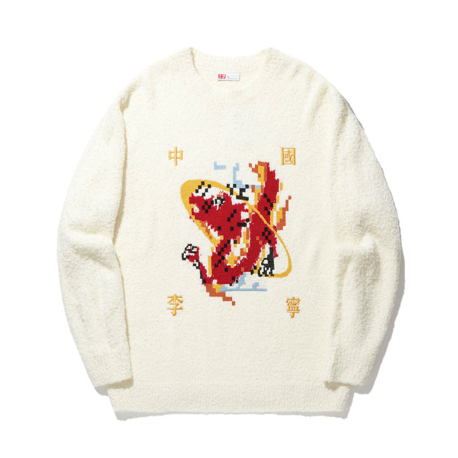 Li-Ning Li Ning Knitwear Men's Ecru Crew Neck Moderate Other