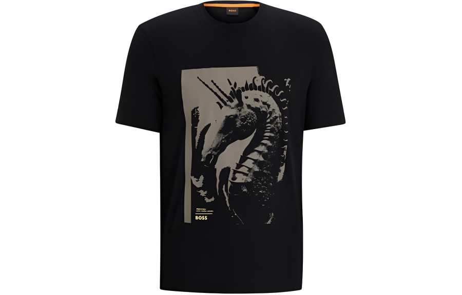 HUGO BOSS Logo-print Cotton T-shirt Black