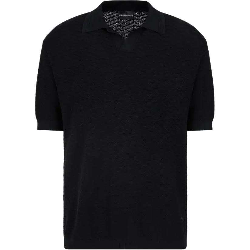 EMPORIO ARMANI Logo Embroidered Straight Hem Polo Shirt