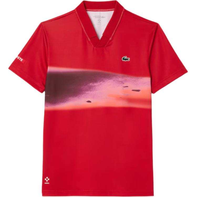 LACOSTE Polo Shirts Men's Red Polo Collar Moderate