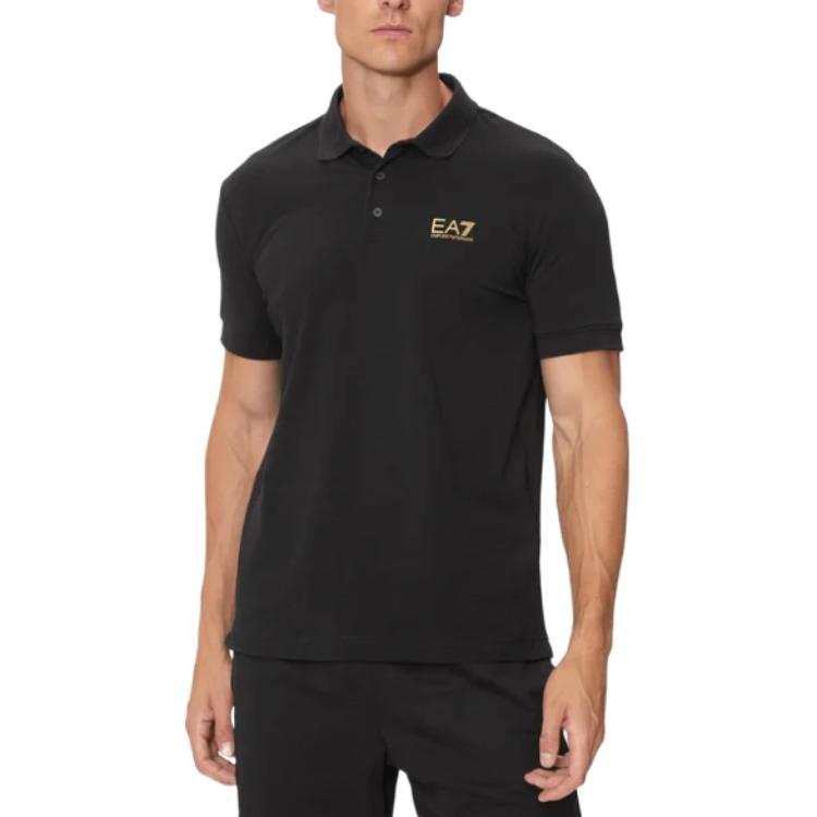 EMPORIO ARMANI EA7 SS24 Polo Shirt Men's Black