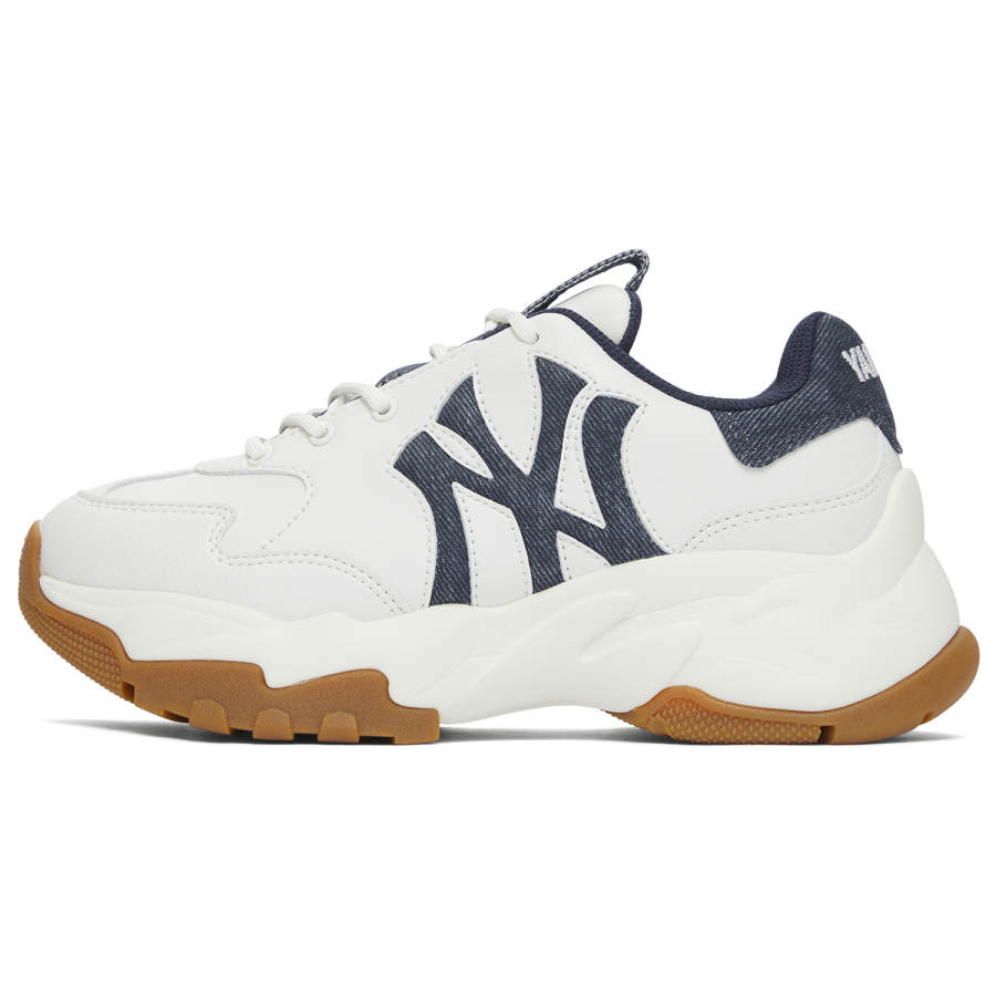 MLB New York Yankees Height Increasing Low top Chunky Sneakers Unisex White Navy Blue
