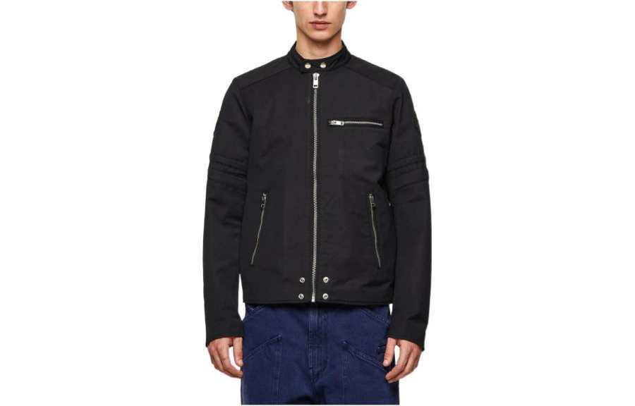 DIESEL DIESEL Jackets Men's Black Stand Collar Moderate Other
