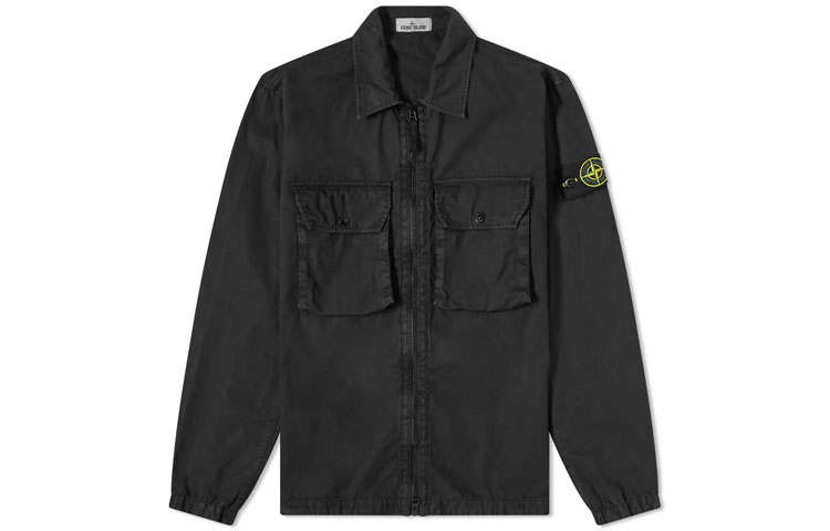 STONE ISLAND Jackets Men's Black Lapel Moderate Other