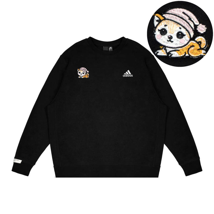 Adidas Adidas Sweatshirts Unisex Black Crew Neck Moderate Regular
