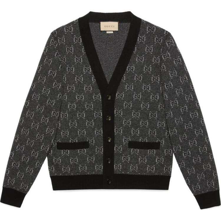 GUCCI Gg Wool Jacquard Cardigan
