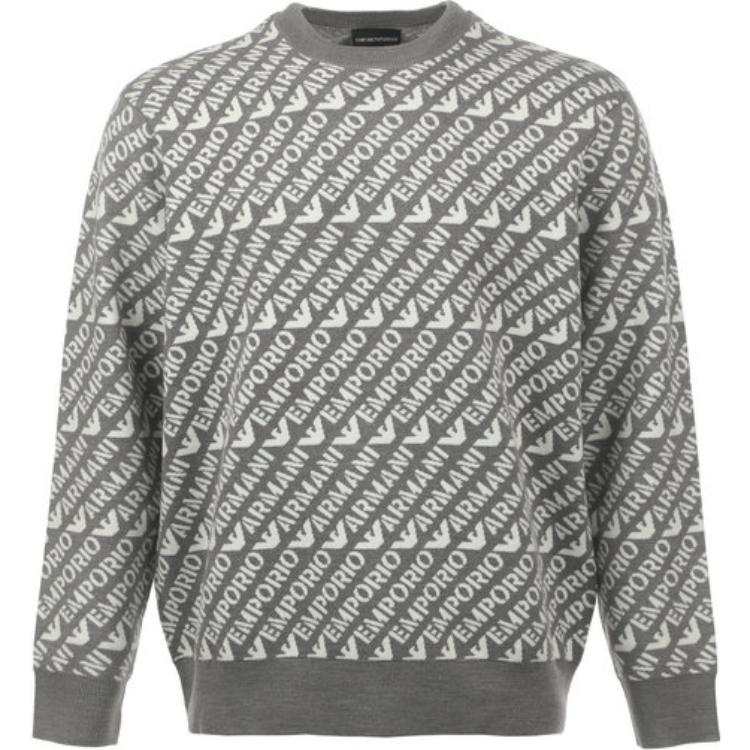EMPORIO ARMANI Sweaters Men's Gray Crew Neck Moderate Other