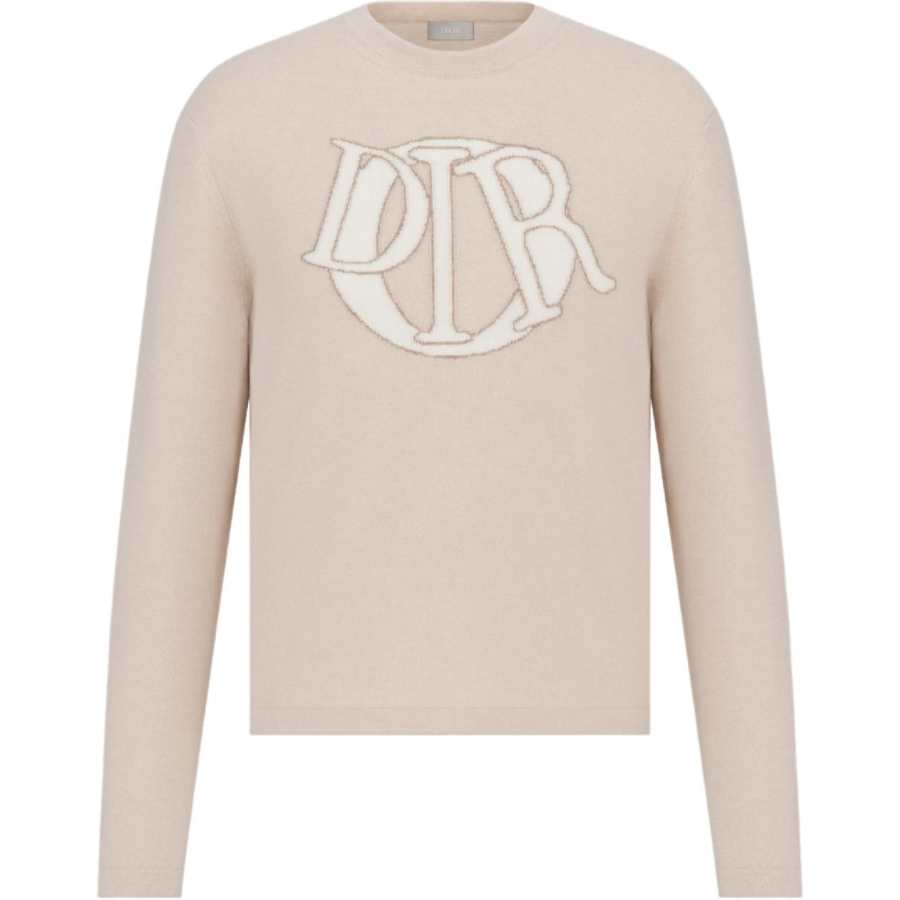 DIOR DIOR Sweaters Men's Beige Crew Neck Moderate
