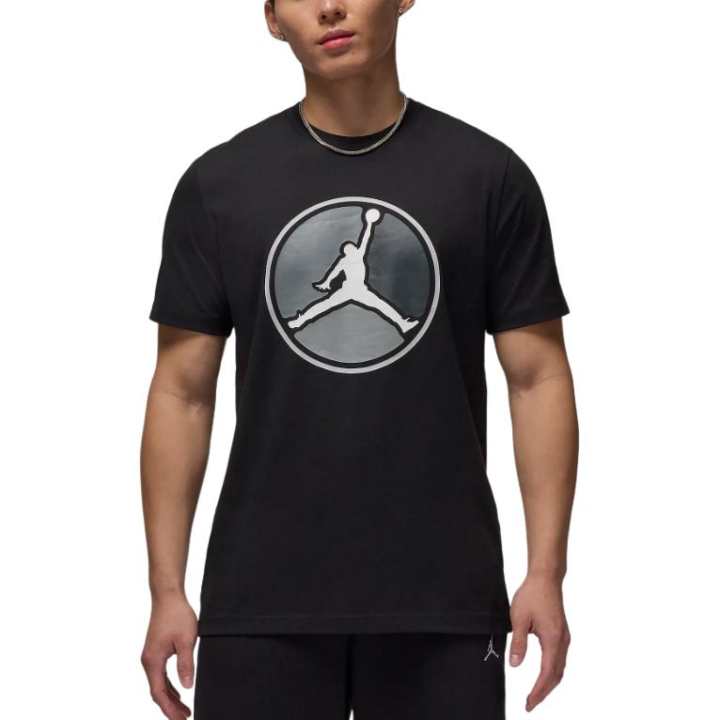 Jordan Jordan T Shirts Men's Black Crew Neck Moderate Straight Fit
