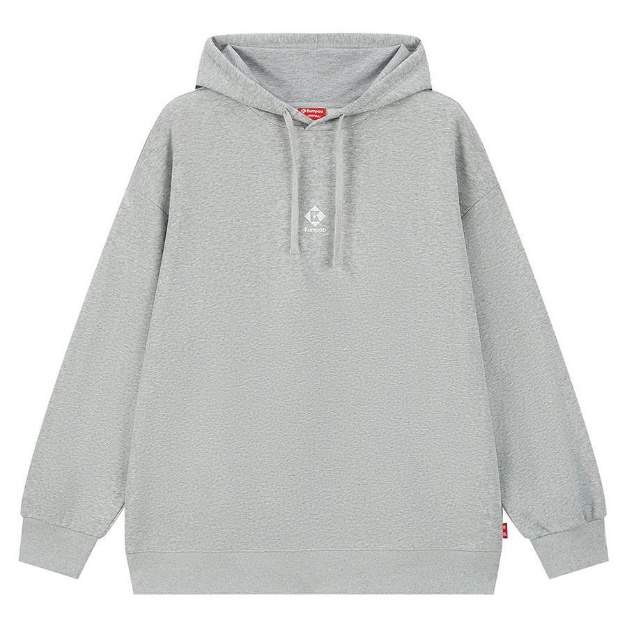 KUMPOO Sweatshirts Unisex Gray Hooded Moderate Regular