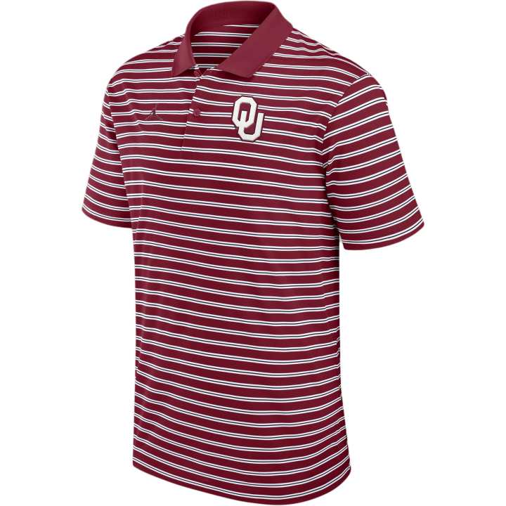 Jordan Jordan Oklahoma Sooners Primetime Victory Striped Men's Jordan Dri FIT College Polo