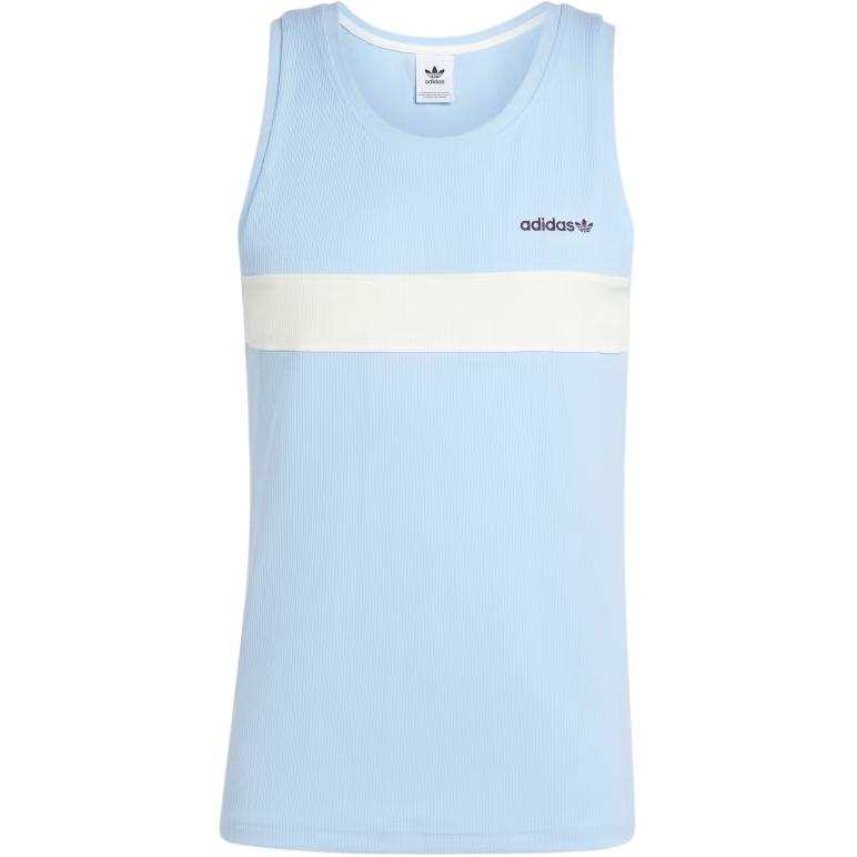 Adidas Adidas Tank Tops Men's Blue Crew Neck Moderate Straight Fit