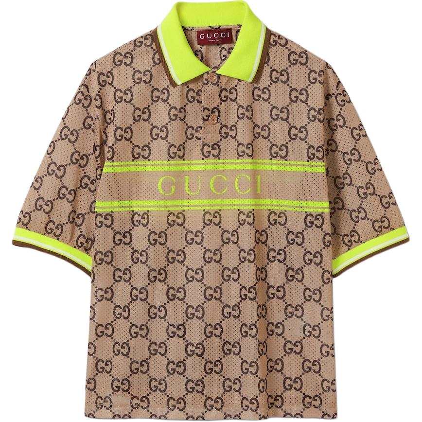 GUCCI GUCCI Polyester Mesh Gg Print Polo