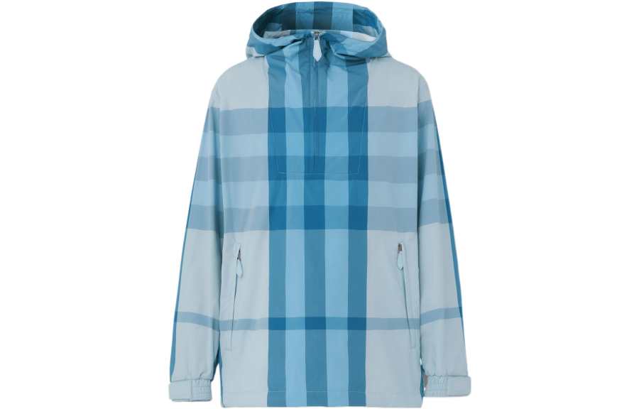 Burberry Burberry Check Packaway Half Zip Hooded Jacket