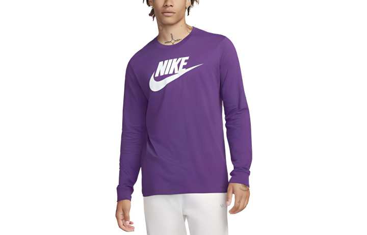 Nike Nike T Shirts Men's Purple Crew Neck Moderate Straight Fit