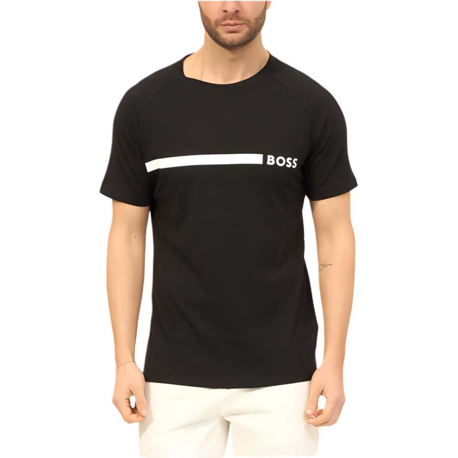 HUGO BOSS T Shirts Men's Black Crew Neck Moderate Straight Fit