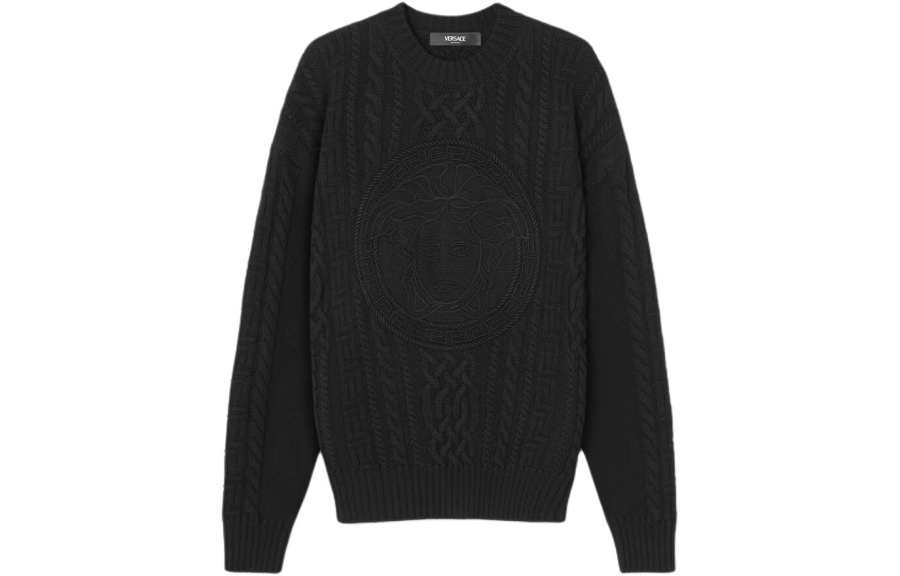 VERSACE VERSACE Medusa Head Cable-knit Jumper