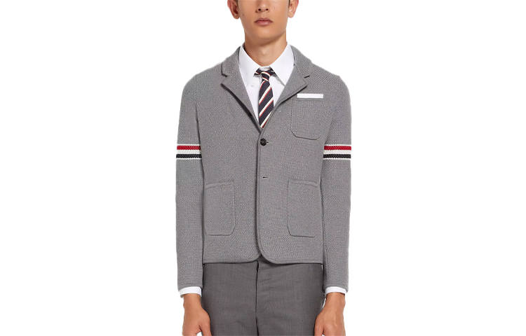 THOM BROWNE THOM BROWNE Jackets Men's Gray Lapel Moderate Other