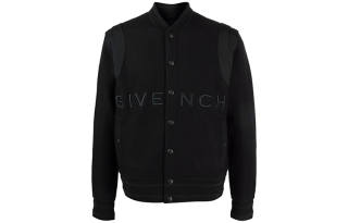 Givenchy Jackets Men's Black Baseball Collar Moderate Other