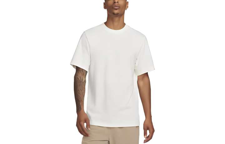 Nike Nike Dri Fit T Shirts Men's White Crew Neck Moderate Straight Fit