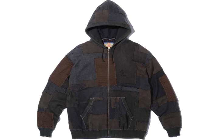 Supreme Supreme X Blackmeans Patchwork Zip Up Hooded Sweater