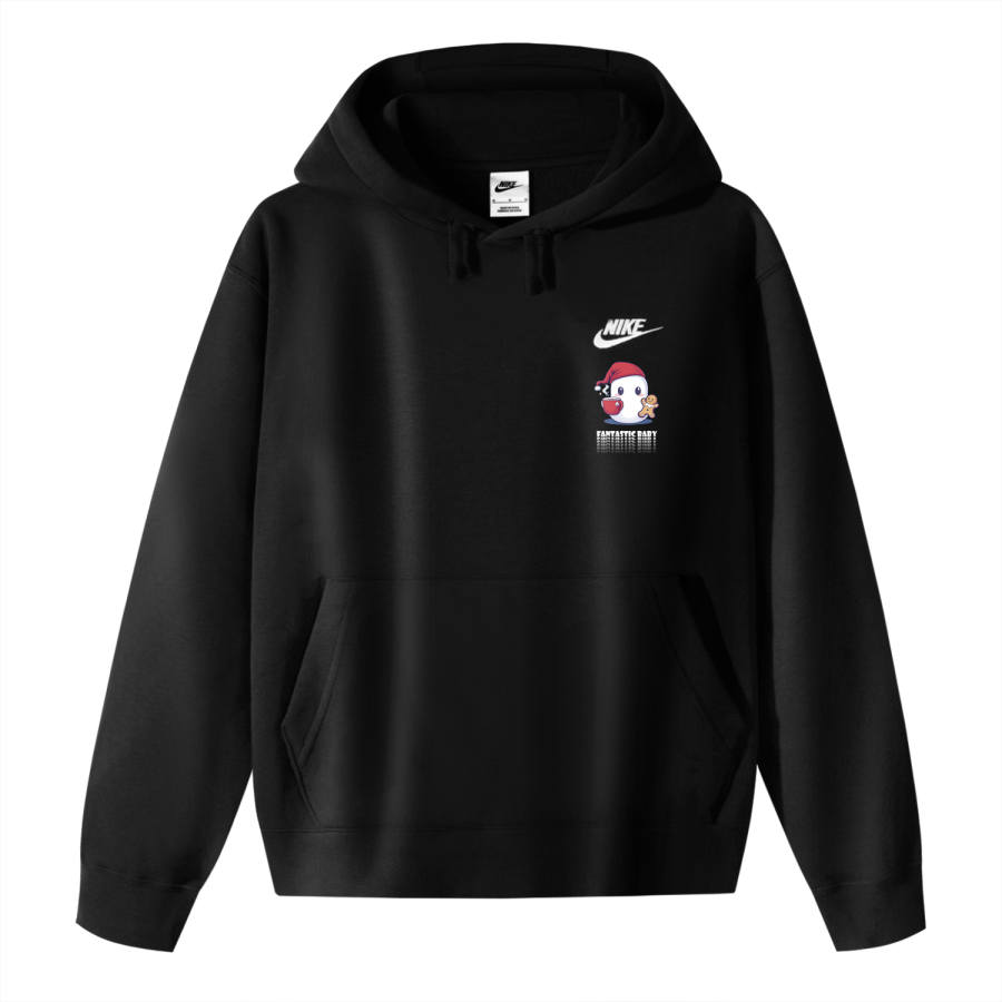 Nike Nike Sportswear Club Fleece One Color Christmas Snowman Fluffy Thermal Pullover Fleece Lined Hooded Sports Sweatshirt