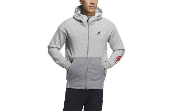Adidas Adidas Jackets Men's Gray Hooded Moderate Other