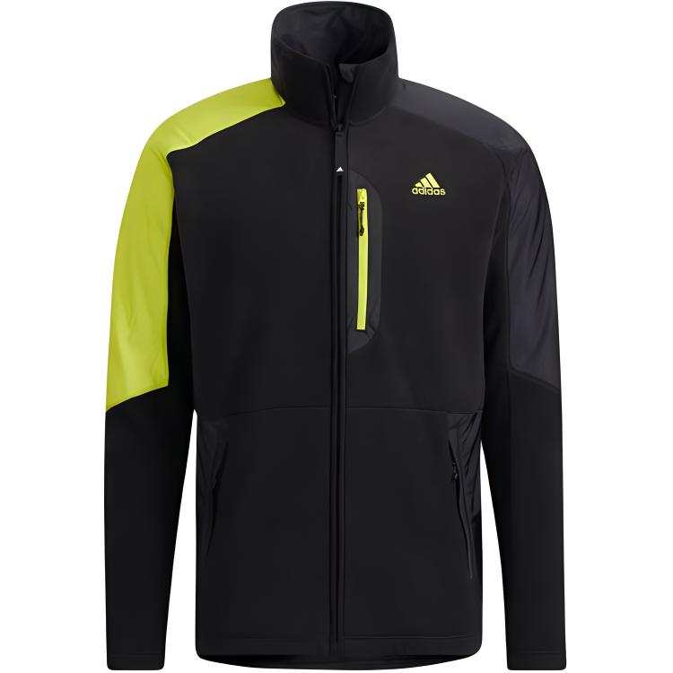 Adidas Adidas Outdoor Sports Color Block Stand Collar Fleece Lined Logo Multi Pocket Jacket Winter Men's Black