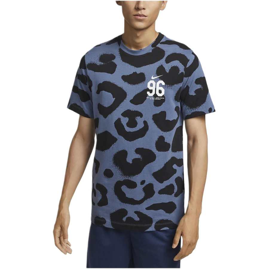 Nike Nike T Shirts Men's Fen Blue Crew Neck Moderate Straight Fit