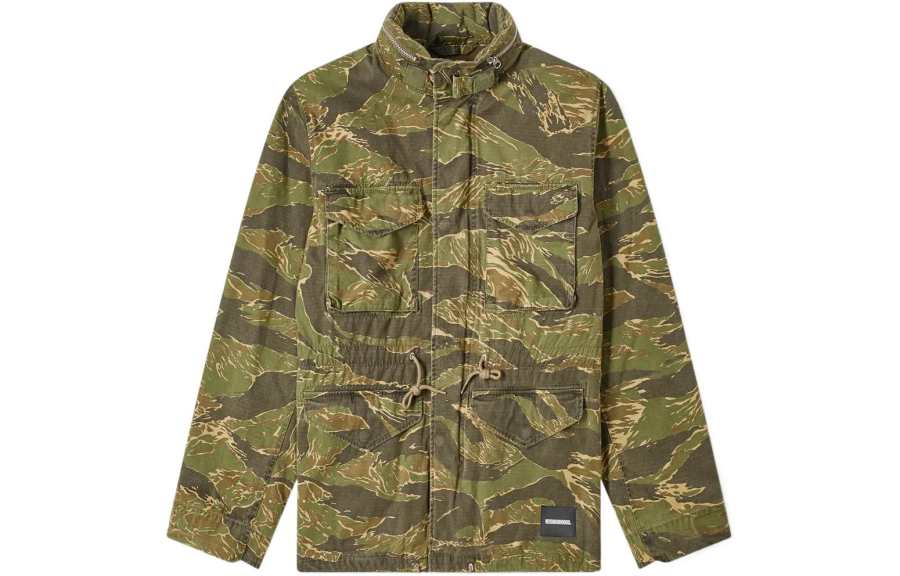 NEIGHBORHOOD Jackets Men's Green Stand Collar Moderate Other