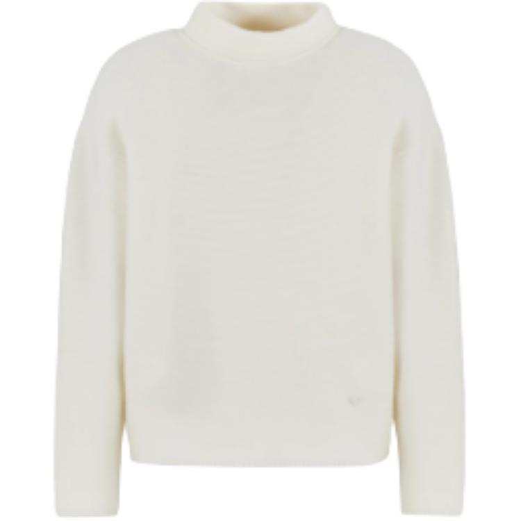 EMPORIO ARMANI Virgin Wool Mock-neck Jumper In A Links-stitch Motif