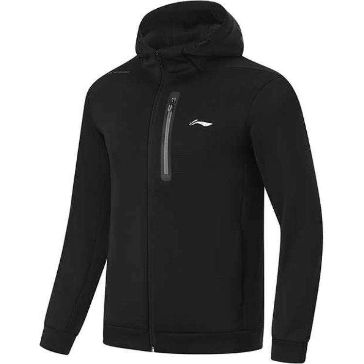 Li-Ning Li Ning Sweatshirts Men's Black Hooded Moderate Cardigan