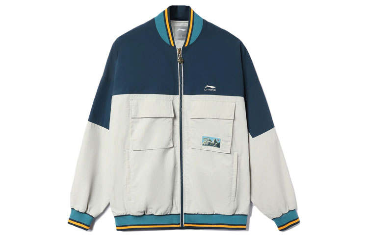 Li-Ning Li Ning Sports Trendy Collection Jacket Fall Unisex Deep Water Duck Blue Antarctic Gray Multicolor