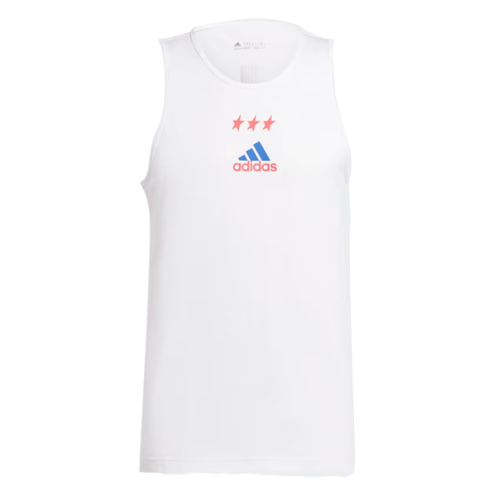 Adidas Adidas Tank Tops Men's White Crew Neck Moderate Other