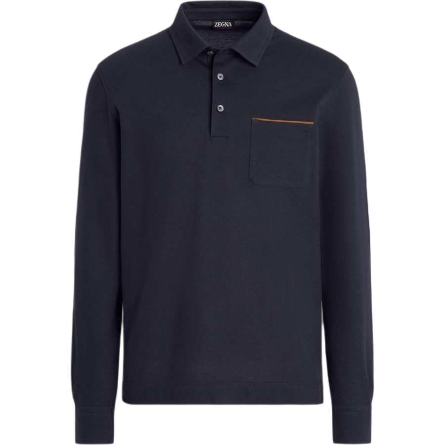 Ermenegildo Zegna FW23 Polo Shirt Men's Marine Blue