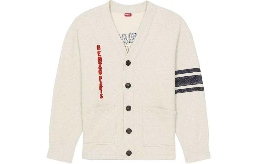 KENZO KENZO Drawn Varsity Oversized Knit Cardigan