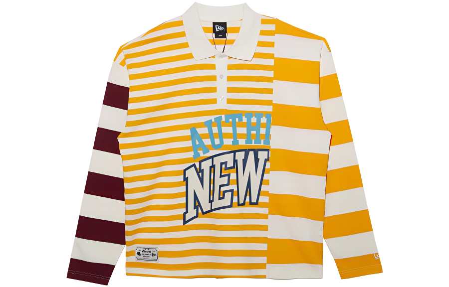 New Era Polo Shirts Unisex Yellow Lapel Moderate Straight Fit