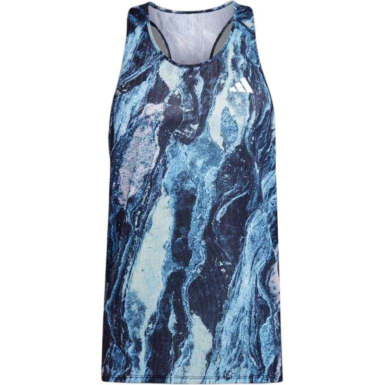 Adidas Adidas Airchill Tank Tops Men's Blue Crew Neck Moderate Racerback
