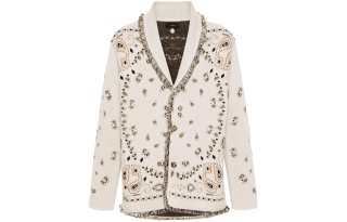 Alanui Bandana-jacquard frayed-edge cardigan