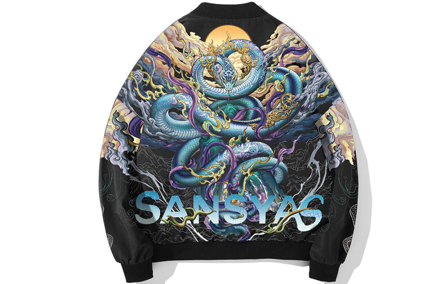 SANSYAS SANSYAS Jackets Unisex Black Baseball Collar Moderate Other