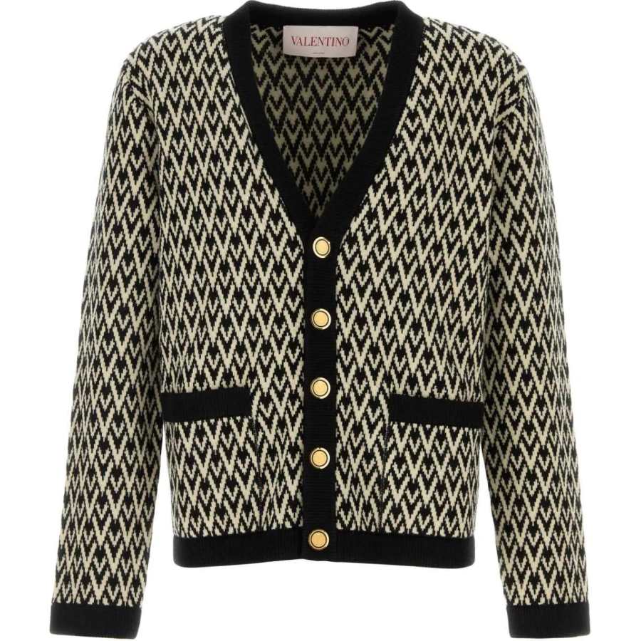 Valentino Toute La V Patterned Straight Hem Cardigan