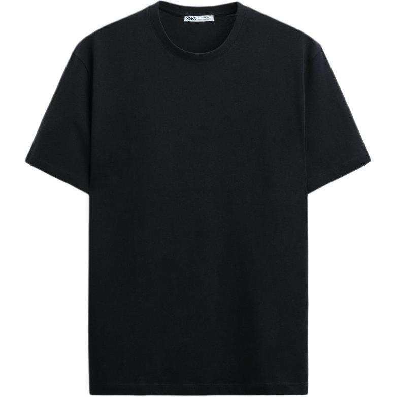 ZARA T Shirts Men's Black Crew Neck Moderate