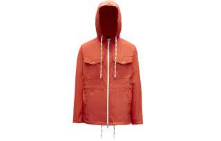 Moncler Jackets Men's Orange Hooded Non Detachable Moderate Straight Fit