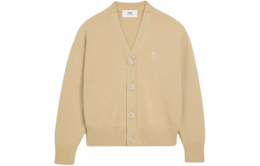 AMIPARIS Sweaters Unisex 721 Cream V Neck Moderate Other