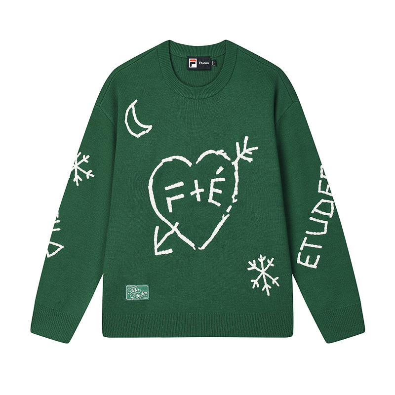 FILA x Études Sweater Unisex Mystic Emerald Green