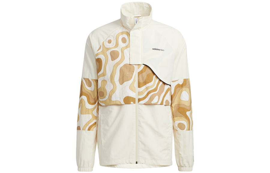 Adidas Neo Retro Sports Stand Collar Jackets Men's Ecru